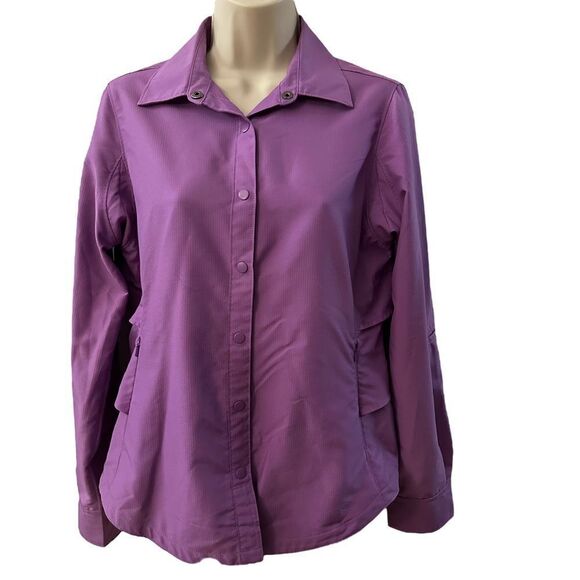 Duluth ~ Lilac Purple Women’s Top ~ snap button closure~ zipped pockets~ size XS - Picture 1 of 8